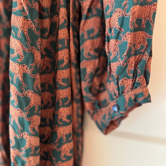 Emerson Fry Black and Brown Patterned Midi Dress - Picture 2 of 8